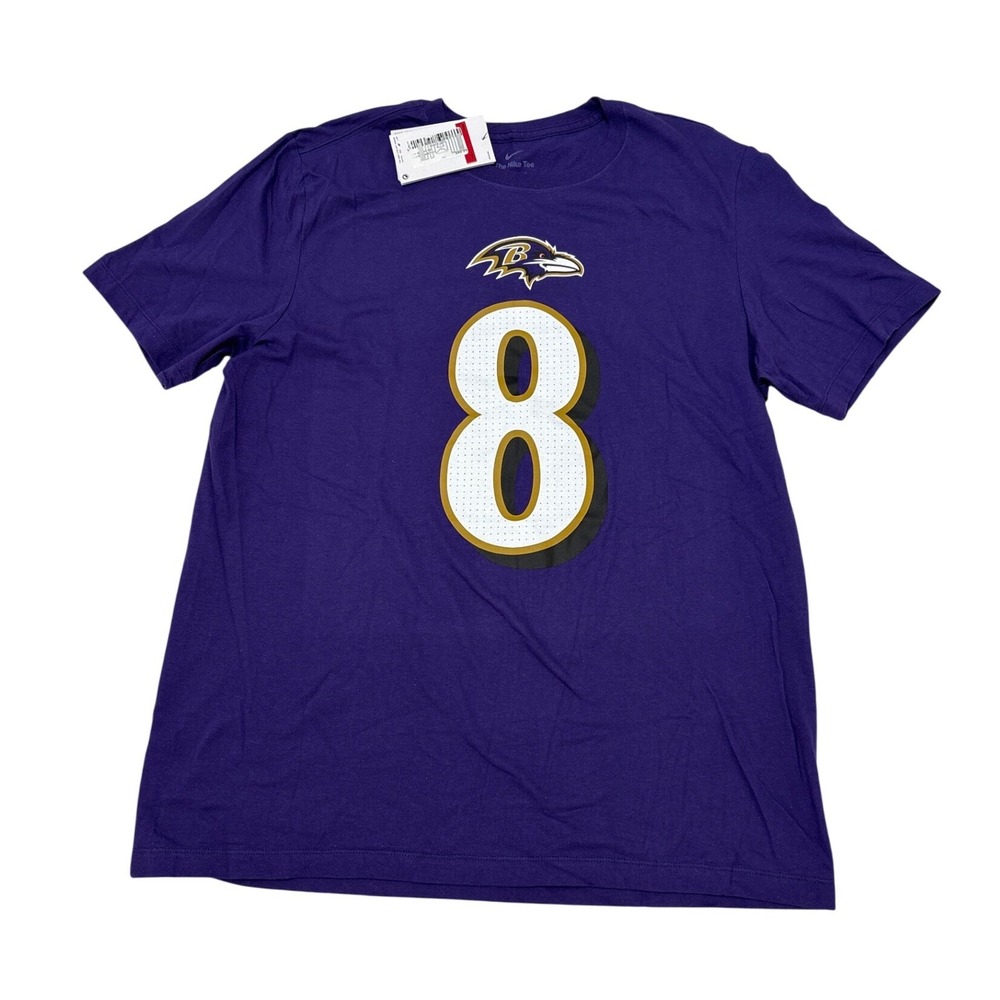 Nike Baltimore Ravens Lamar Jackson 8 Purple NFL T-Shirt Mens Large NWT